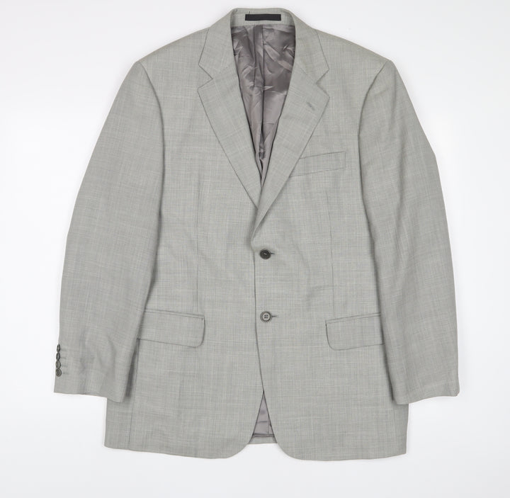 Marks and Spencer Mens Grey Wool Jacket Suit Jacket Size 40 Regular - Inside Pockets