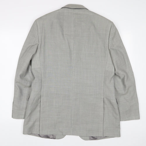Marks and Spencer Mens Grey Wool Jacket Suit Jacket Size 40 Regular - Inside Pockets