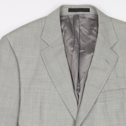 Marks and Spencer Mens Grey Wool Jacket Suit Jacket Size 40 Regular - Inside Pockets