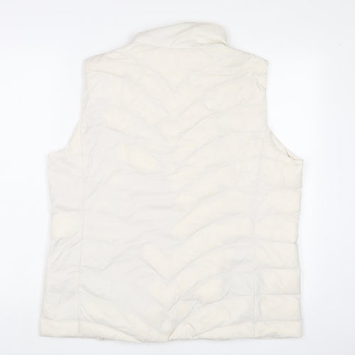 Marks and Spencer Womens White Gilet Jacket Size 16 Zip - Zip Pockets