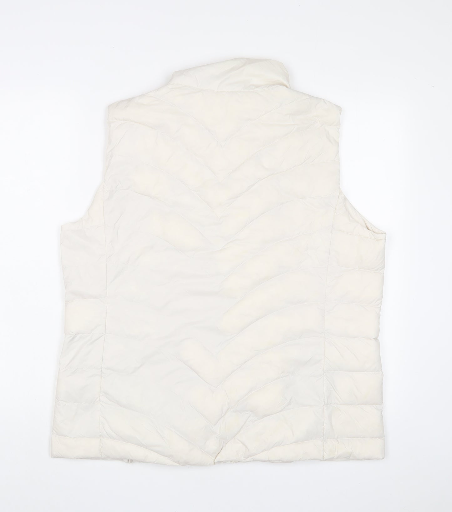 Marks and Spencer Womens White Gilet Jacket Size 16 Zip - Zip Pockets