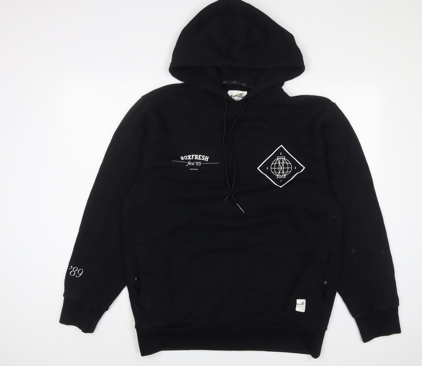 Boxfresh Mens Black Cotton Pullover Hoodie Size M