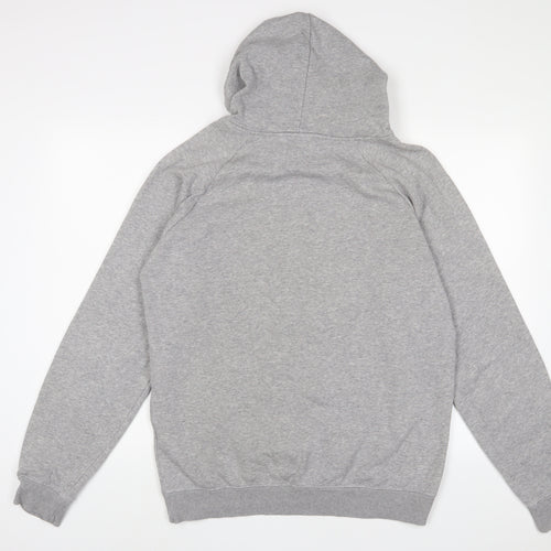 adidas Mens Grey Cotton Pullover Hoodie Size L