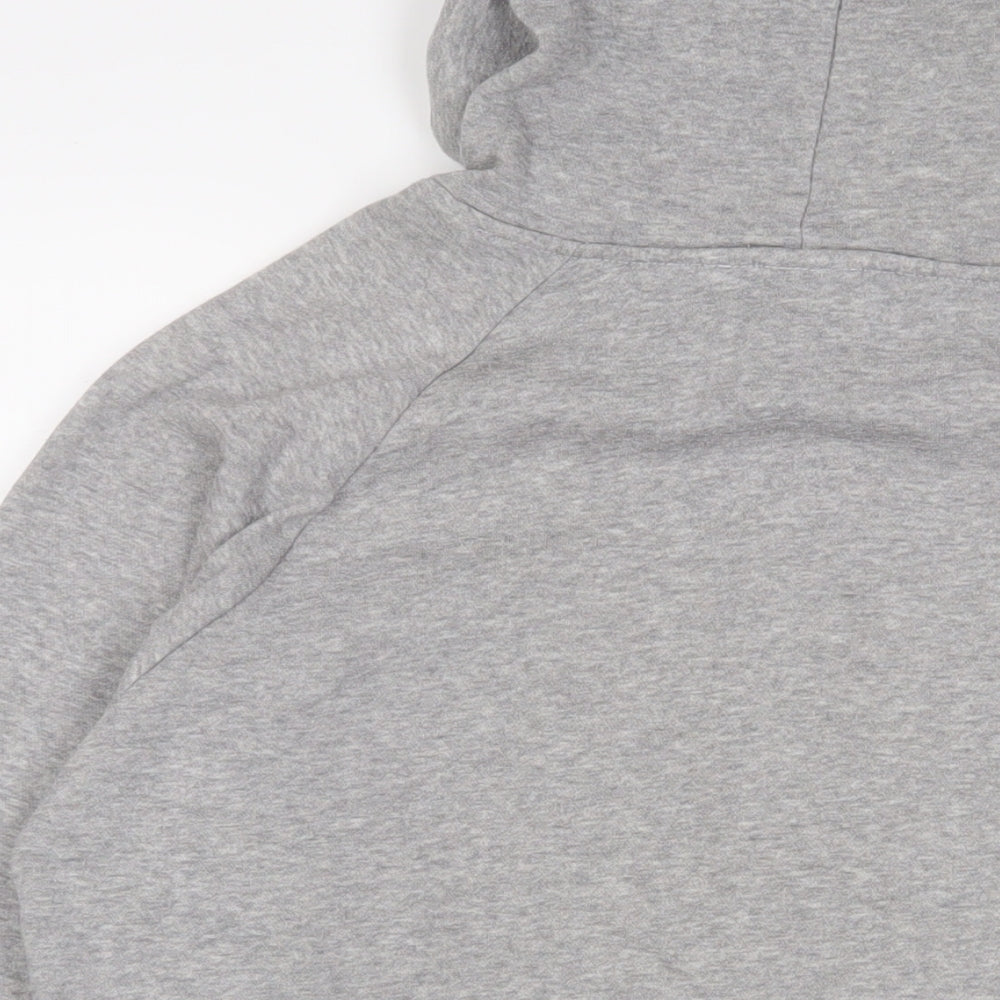 adidas Mens Grey Cotton Pullover Hoodie Size L