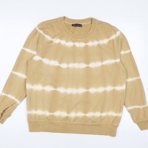 Marks and Spencer Womens Brown Striped Cotton Pullover Sweatshirt Size 14 Pullover