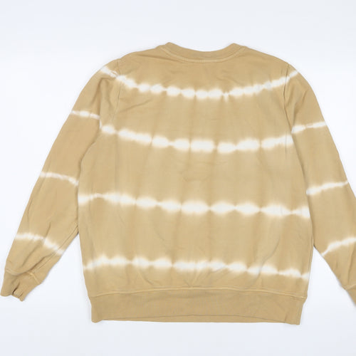 Marks and Spencer Womens Brown Striped Cotton Pullover Sweatshirt Size 14 Pullover