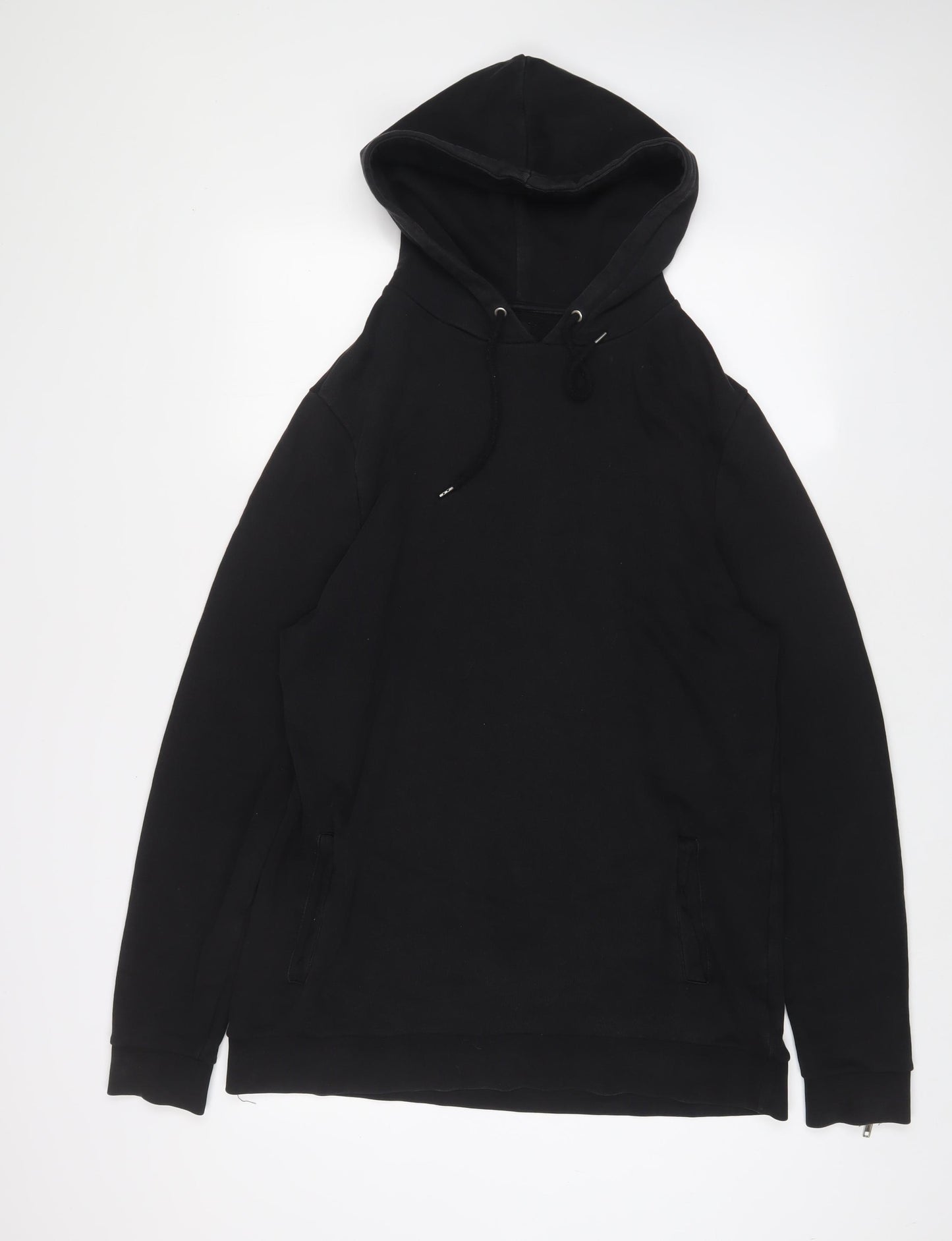 ASOS Womens Black Cotton Pullover Hoodie Size L Pullover - Zips