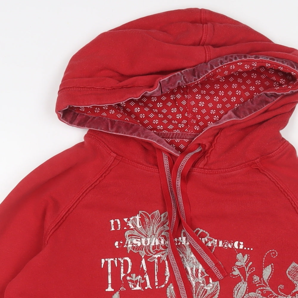 NEXT Womens Red Cotton Pullover Hoodie Size 10 Pullover