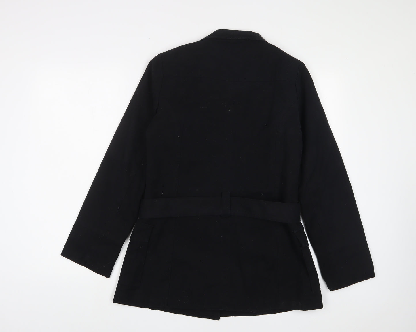 Authentic Womens Black Jacket Size 10 Button - Belted