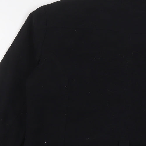 Authentic Womens Black Jacket Size 10 Button - Belted