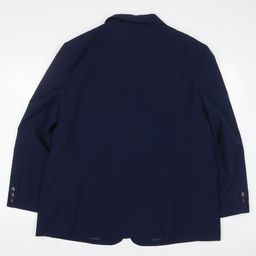 Classic Womens Blue Jacket Blazer Size 22 Button