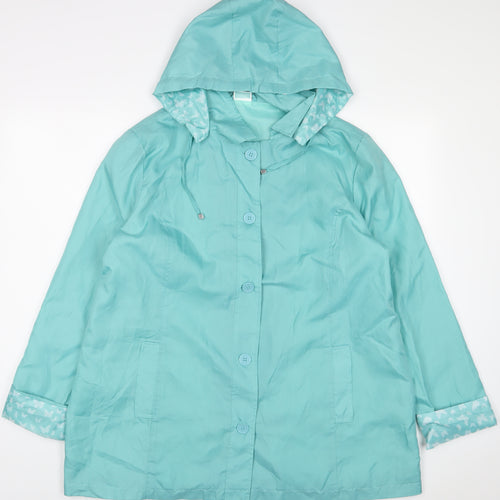 Anne De Lancay Womens Blue Jacket Size 18 Button - Pockets
