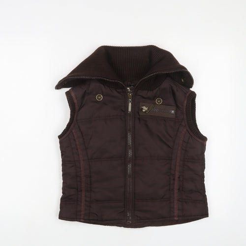 Moto Womens Brown Gilet Jacket Size 14 Zip