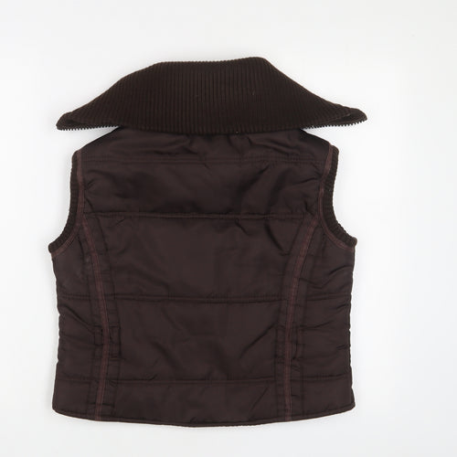 Moto Womens Brown Gilet Jacket Size 14 Zip