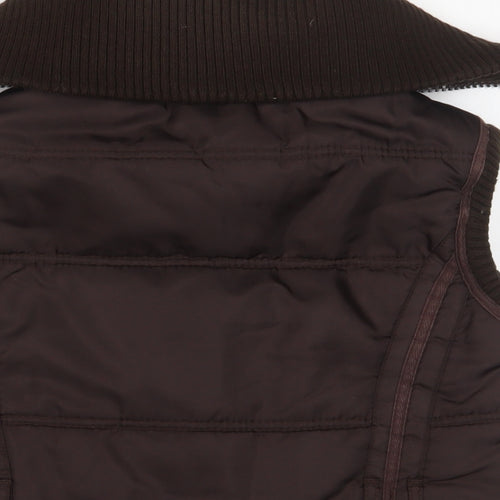 Moto Womens Brown Gilet Jacket Size 14 Zip