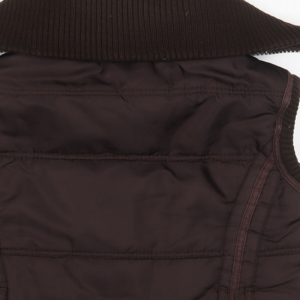 Moto Womens Brown Gilet Jacket Size 14 Zip