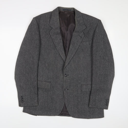 IMC Mens Grey Wool Jacket Suit Jacket Size 40 Regular - Inside Pockets