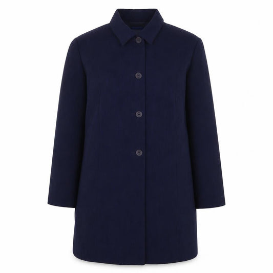 Front view of Initials women’s blue jacket, size UK 18, button