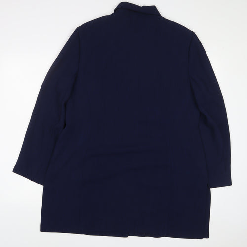Initials Womens Blue Jacket Size 18 Button
