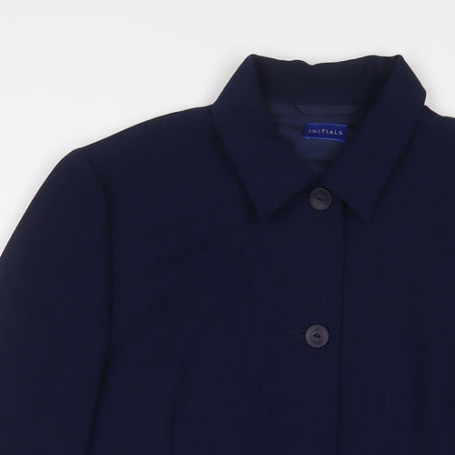 Initials Womens Blue Jacket Size 18 Button
