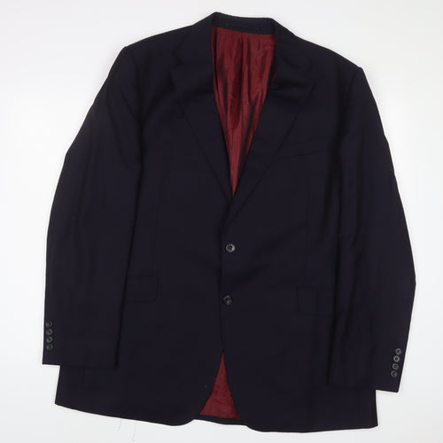 Marks and Spencer Mens Blue Wool Jacket Suit Jacket Size 44 Regular - Inside Pockets