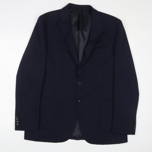 Marks and Spencer Mens Blue Polyamide Jacket Suit Jacket Size 44 Regular