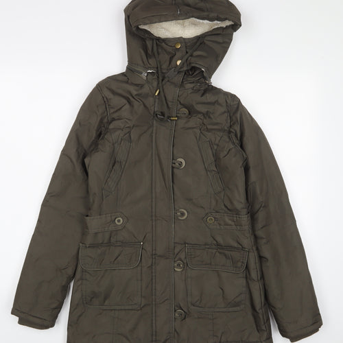 Brave Soul Womens Green Jacket Coat Size 10 Zip - Pockets