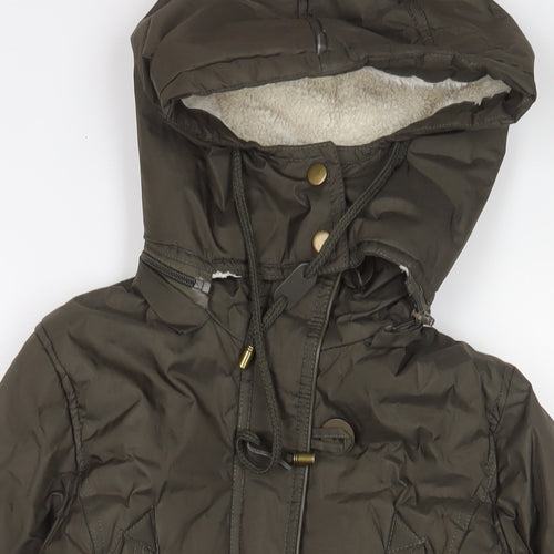 Brave Soul Womens Green Jacket Coat Size 10 Zip - Pockets