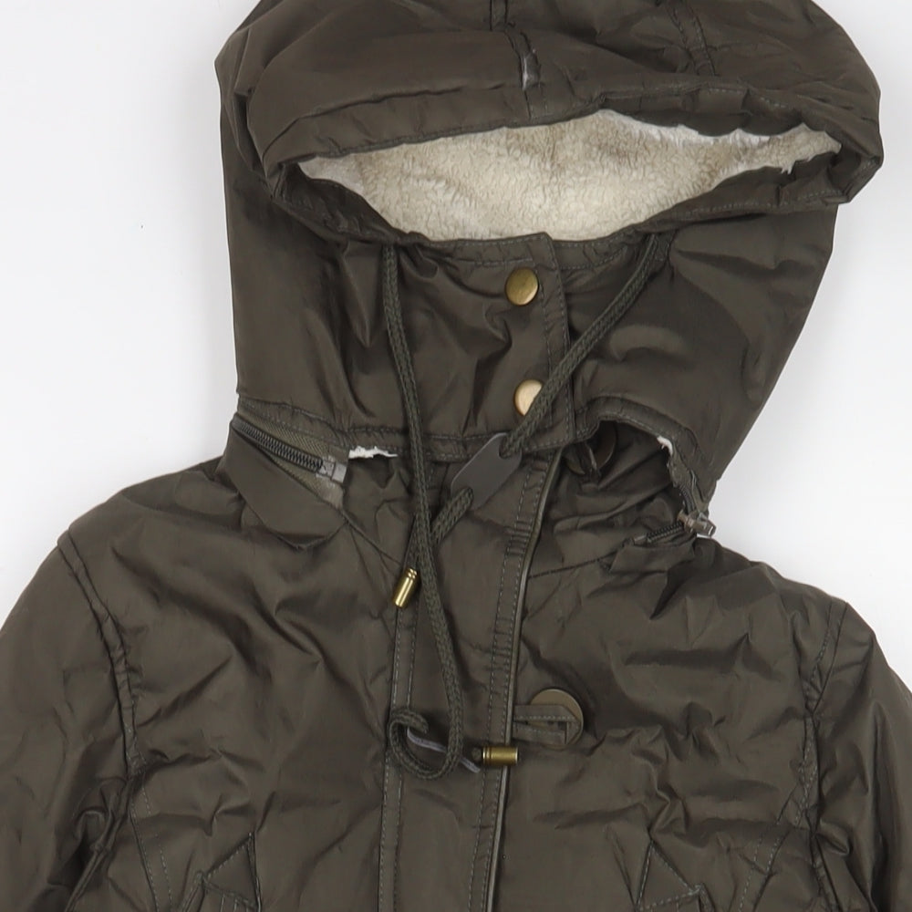 Brave Soul Womens Green Jacket Coat Size 10 Zip - Pockets