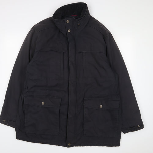 Marks and Spencer Mens Blue Jacket Coat Size XL Zip - Pockets