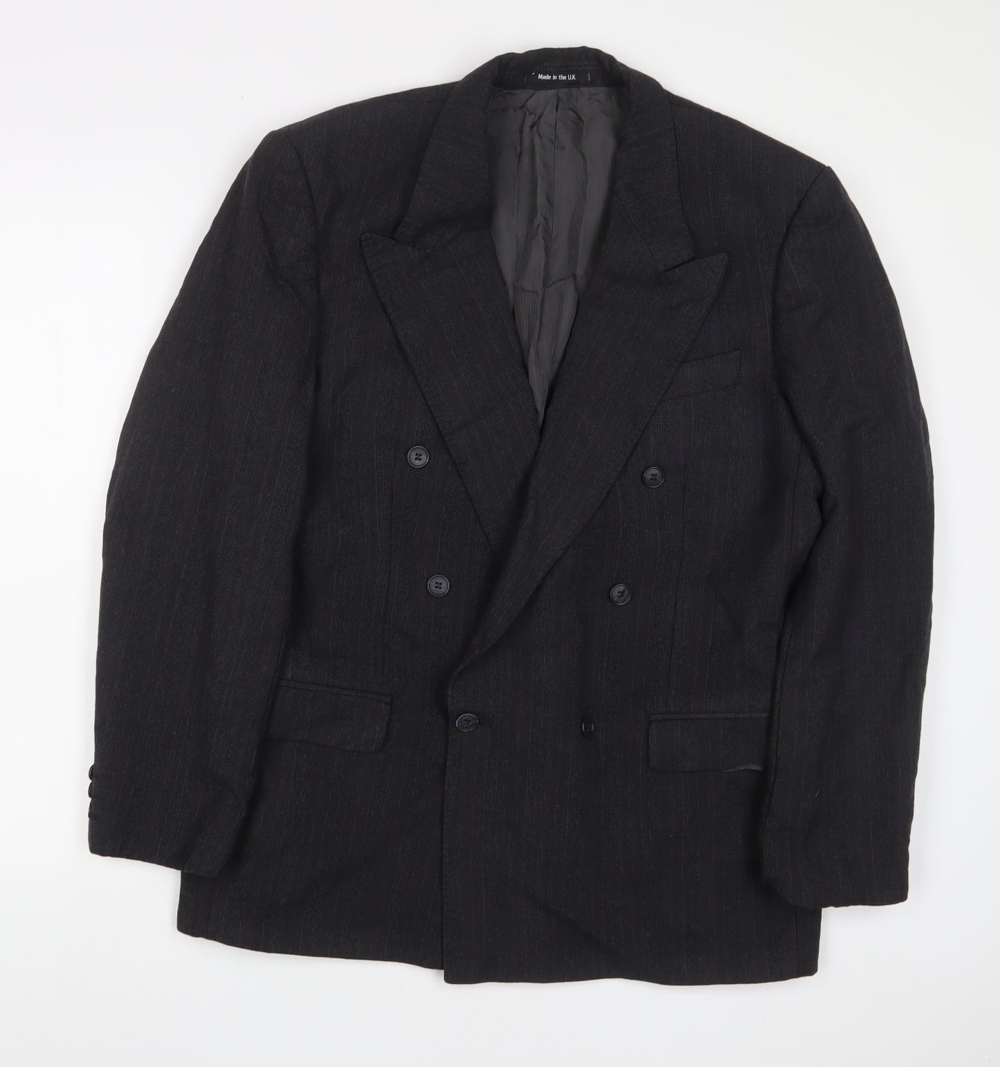 Marks and Spencer Mens Grey Wool Jacket Suit Jacket Size 40 Regular - Inside Pockets