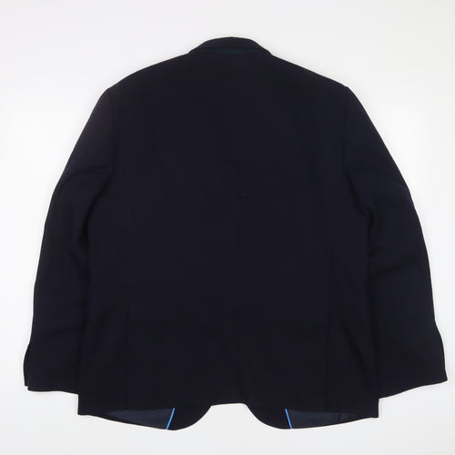Marks and Spencer Mens Blue Wool Jacket Suit Jacket Size 44 Regular - Inside Pockets