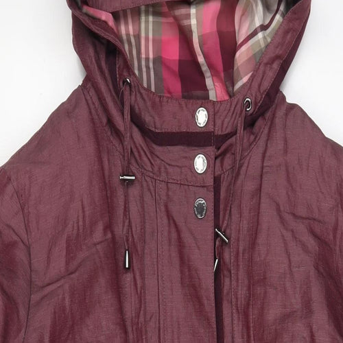 Marks and Spencer Womens Purple Jacket Coat Size 16 Zip - Pockets