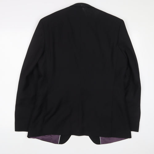 Red Herring Mens Black Polyester Jacket Suit Jacket Size 42 Regular - Inside Pockets