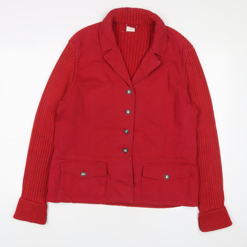 Blue Willi's Womens Red Jacket Size XL Button - Pockets
