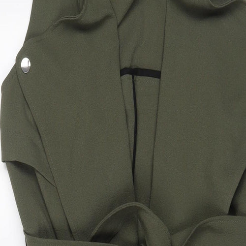 River Island Womens Green Jacket Size 10 Tie - Belted