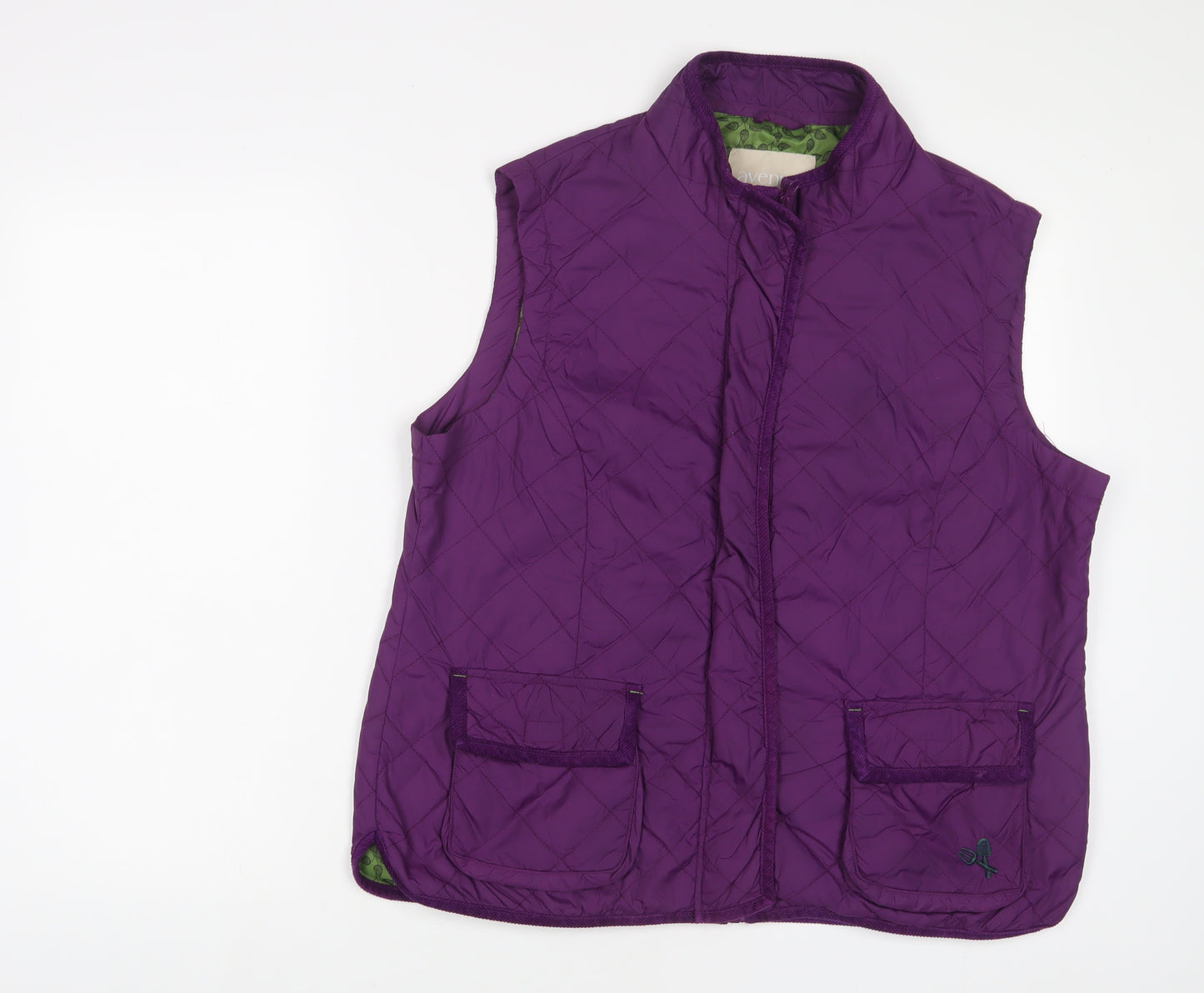 Avenue Womens Purple Gilet Jacket Size L Zip