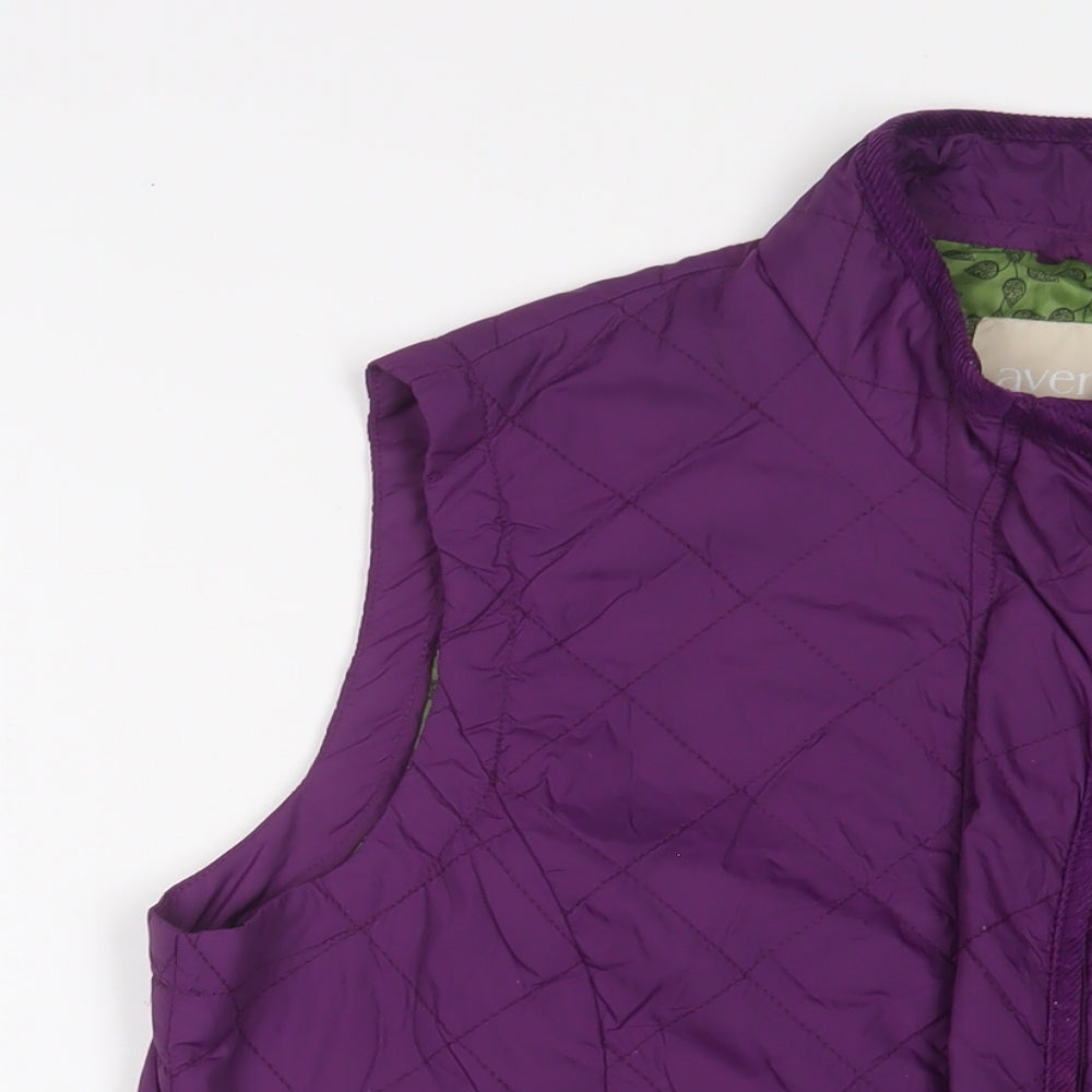 Avenue Womens Purple Gilet Jacket Size L Zip