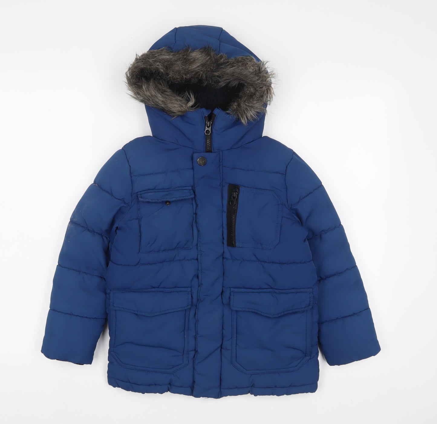NEXT Boys Blue Basic Coat Coat Size 6 Years Zip