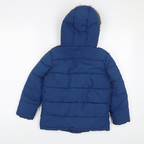 NEXT Boys Blue Basic Coat Coat Size 6 Years Zip