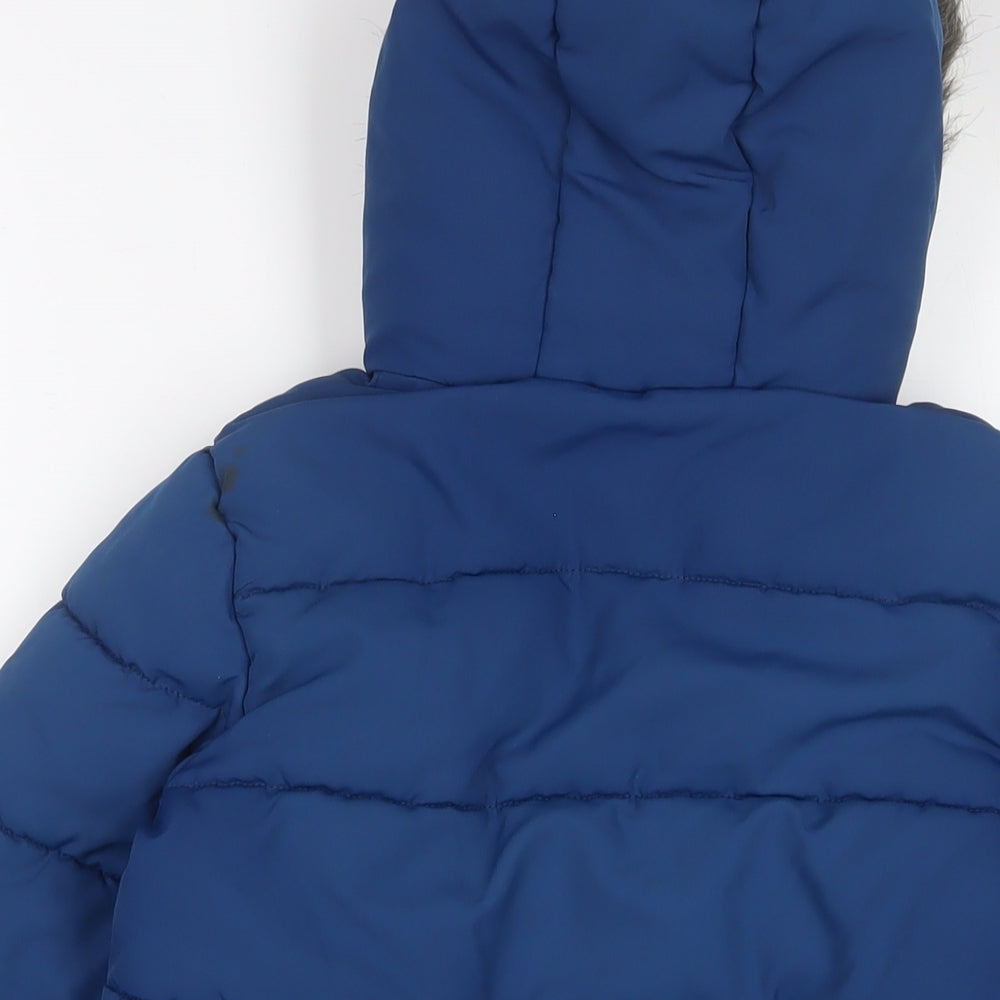 NEXT Boys Blue Basic Coat Coat Size 6 Years Zip