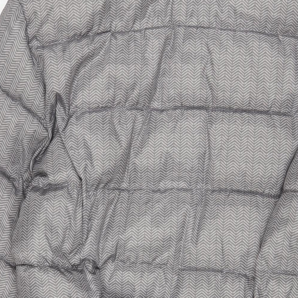 Bonmarché Womens Grey Geometric Quilted Coat Size 16 Zip - Belted