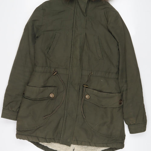 Komodo Womens Red Parka Coat Size 8 Zip - Pockets