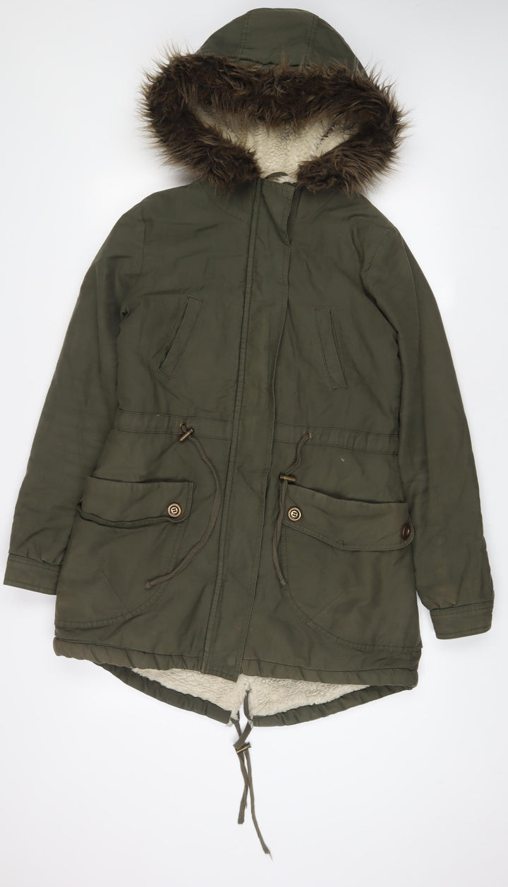 Komodo Womens Red Parka Coat Size 8 Zip - Pockets