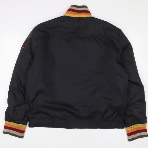 Unstable Womens Black Striped Jacket Size L Zip - Zip Pockets