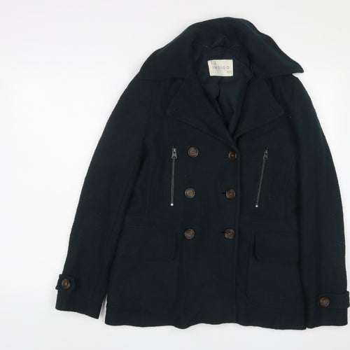 Indigo Womens Green Military Jacket Jacket Size 10 Button - Zip Pockets