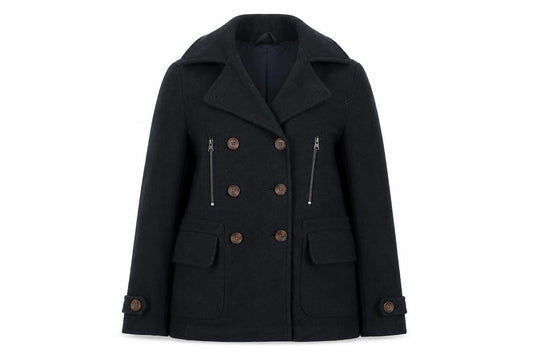 Front view of Indigo women’s green military jacket jacket, size UK 10, button - zip pockets