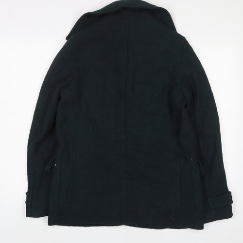 Indigo Womens Green Military Jacket Jacket Size 10 Button - Zip Pockets