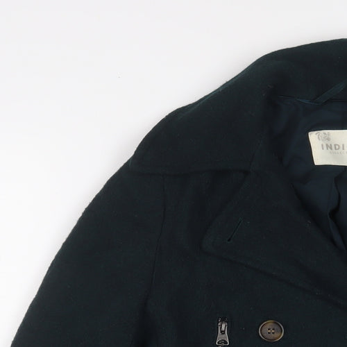 Indigo Womens Green Military Jacket Jacket Size 10 Button - Zip Pockets