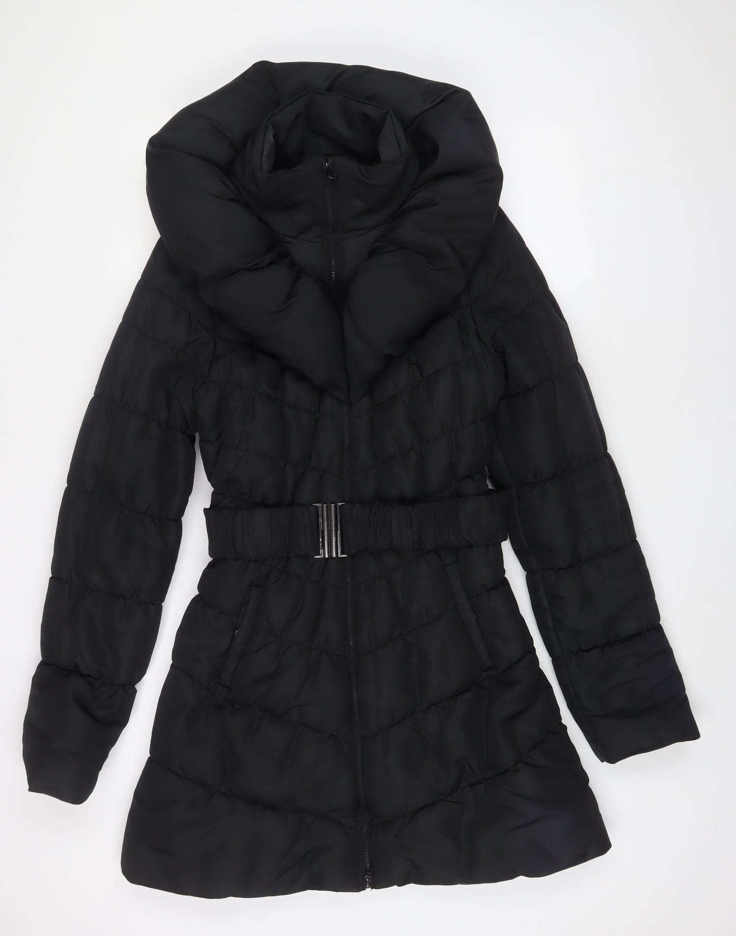 VERO MODA Womens Black Jacket Coat Size M Zip - Belted